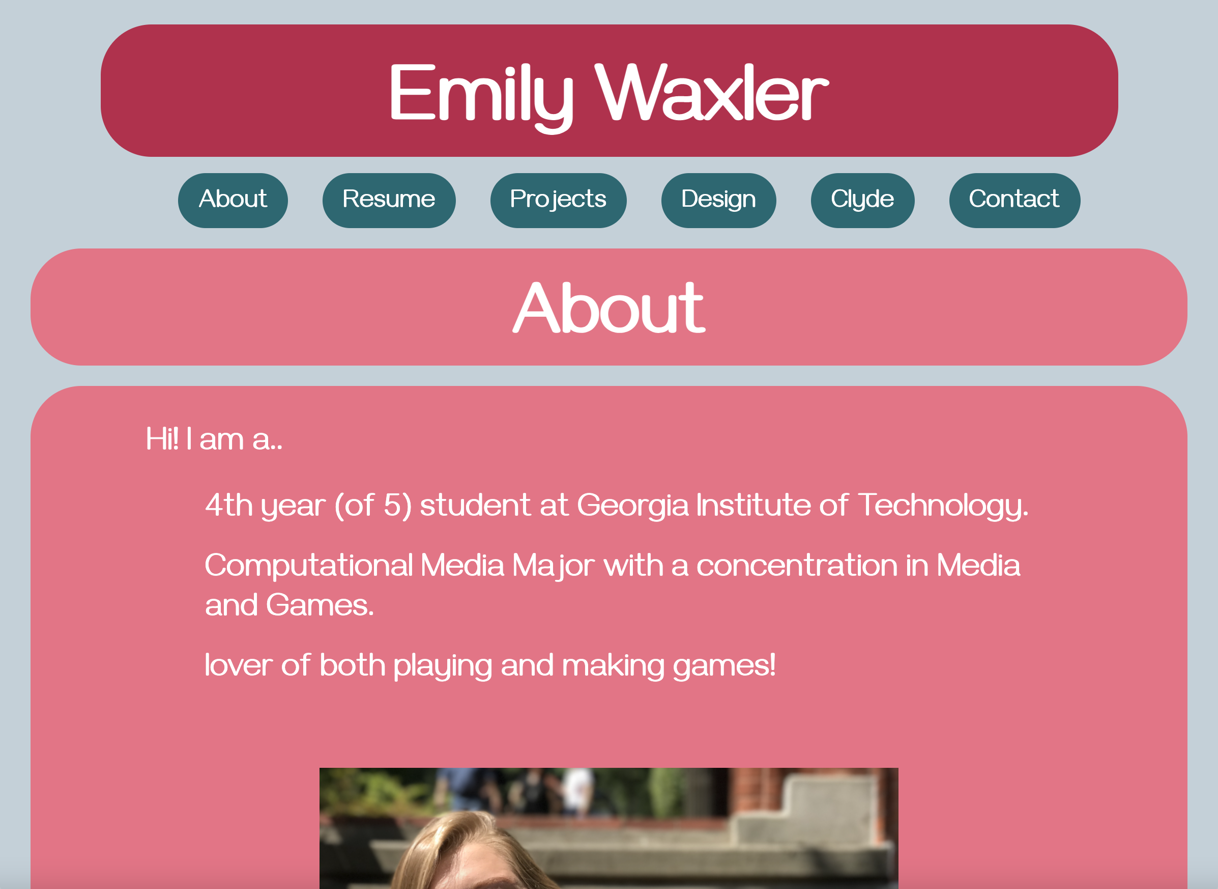 Home page of my former personal website.